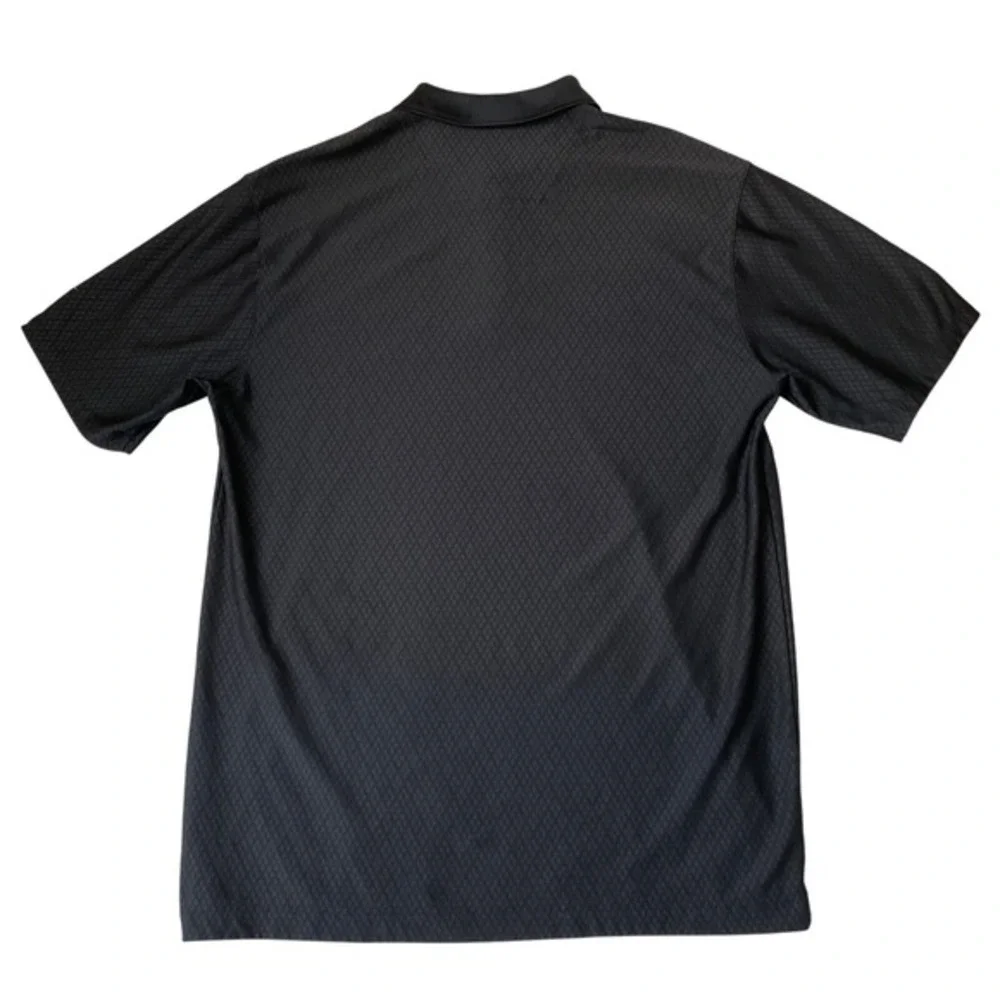 Nike Dry Fit Golf Polo Shirt Men XL Black Diamond Texture Geometric Activewear‎